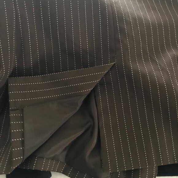 Norton McNaughton Stretch Brown Striped Three Buttons Blazer Jacket - Picture 13 of 16